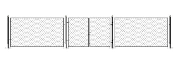 逼真的金属铁链围栏。图片下载