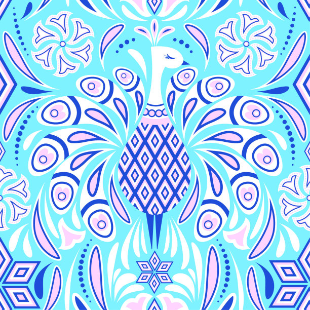 孔雀图案素材图片