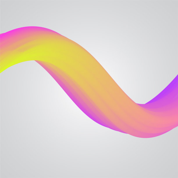 全息波背景隔离在白色上。彩虹色的三维液体窦状物质。现代，futitic设计的海报，广告。矢量梯度波动装饰插图。图片下载