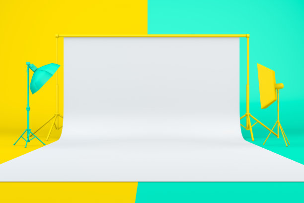 空摄影工作室与闪电设备图片下载