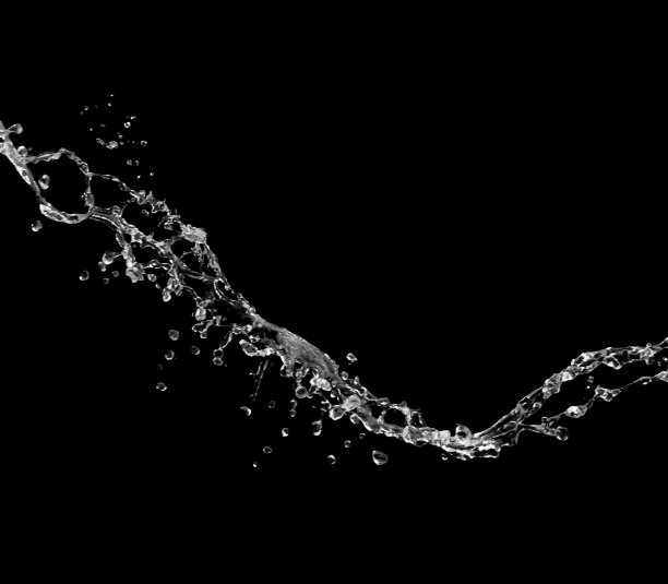 水飞溅在黑色背景图片下载