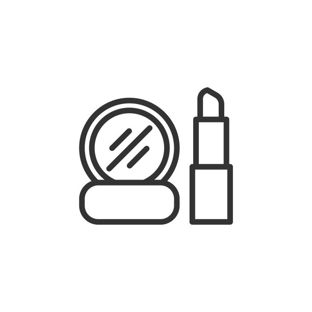 化妆品，化妆细线矢量插图隔离在白色背景上图片下载