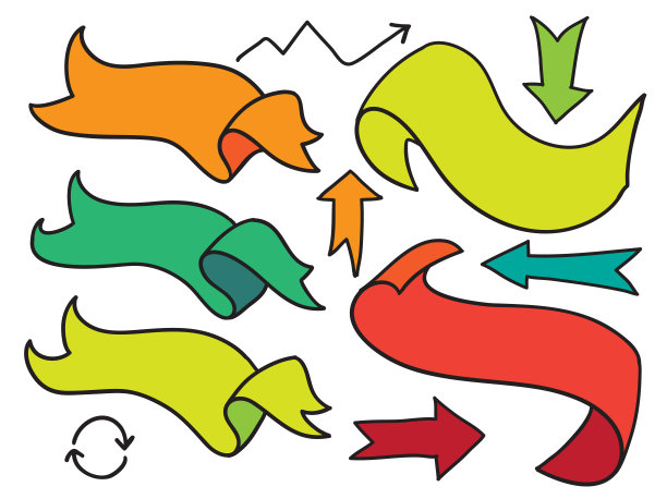 丝带和箭头向量集。图片下载