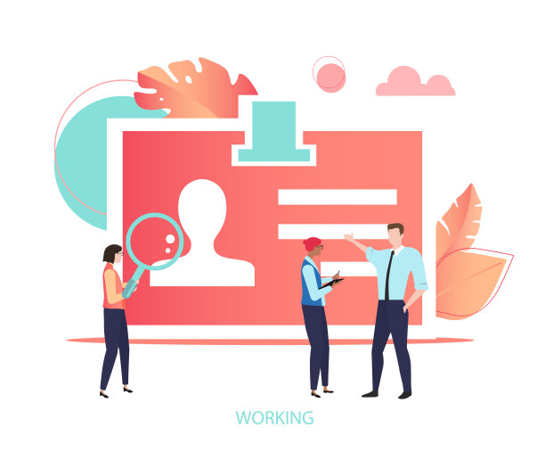 工作。珊瑚网站的商业项目模板与人和名片。图片下载