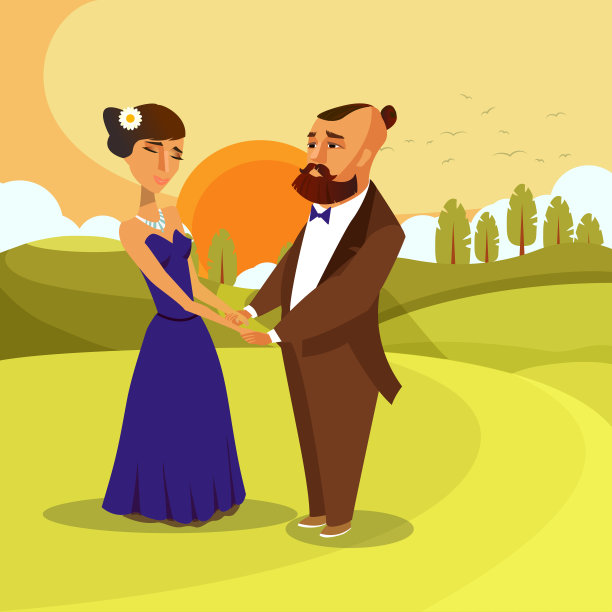 约会，蜜月浪漫矢量海报概念图片下载