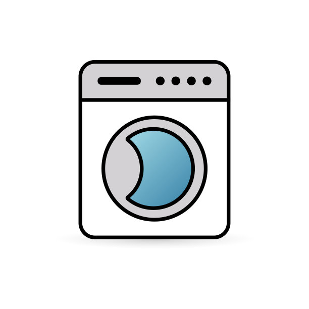 矢量插图的洗衣机。图标在平面风格。——矢量图片下载