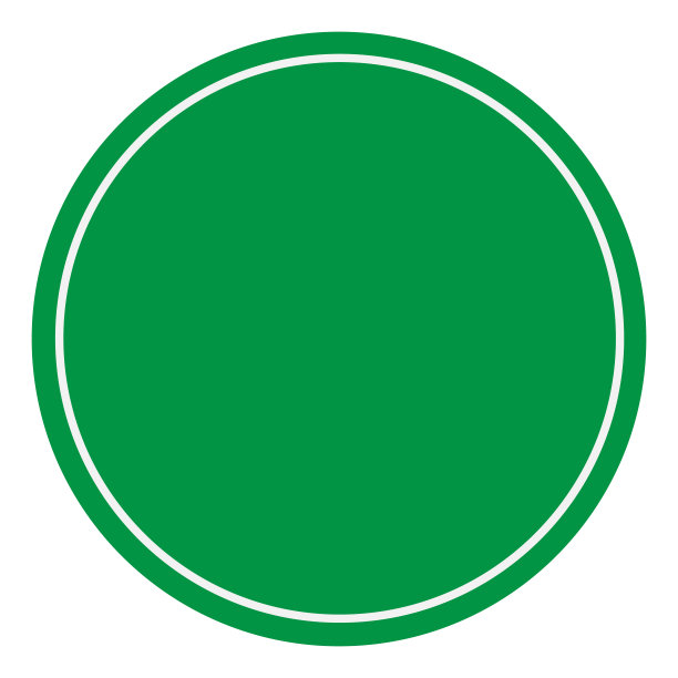 空白的绿色标志。白色背景上的空白绿色符号。空的警告信号。绿色交通的象征。图片下载