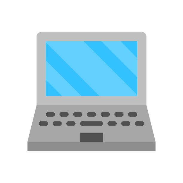 笔记本电脑矢量，电子设备平面风格图标图片下载