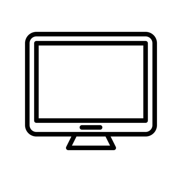 电脑显示器矢量图，电子设备线性图标可编辑笔触图片下载