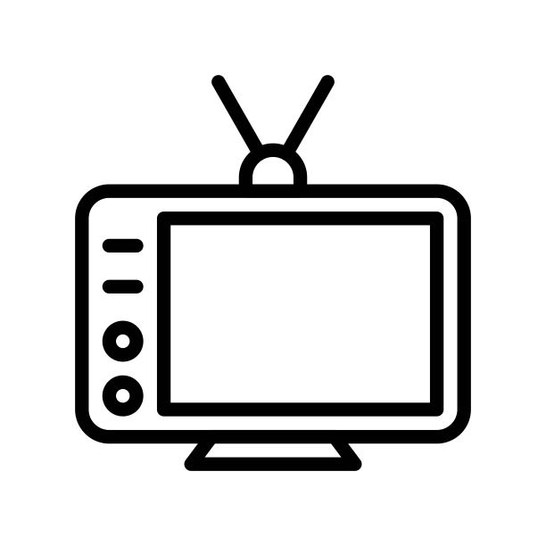 电视矢量图，电子设备线性图标可编辑描边图片下载