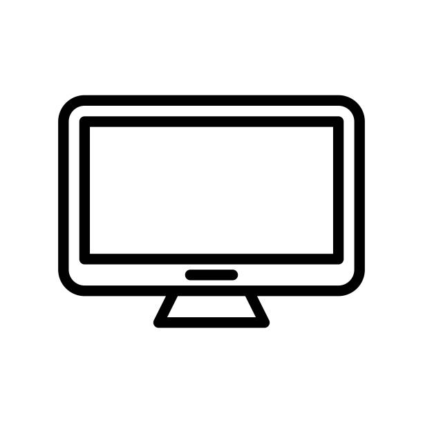 电脑显示器矢量图，电子设备线性图标可编辑笔触图片下载