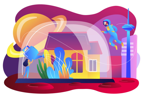 空间殖民概念矢量插图。图片下载