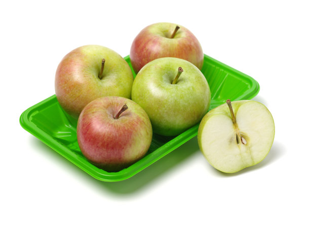 青苹果(中国国光苹果)孤立于白色背景上图片下载