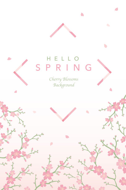 樱花框架插图，矢量背景图片下载