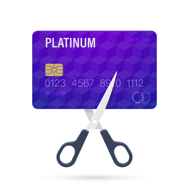 减少信用卡。降低成本的概念。矢量图图片下载