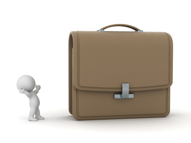 3D字符与大公文包图片下载