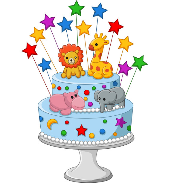 五颜六色的生日蛋糕素材图片