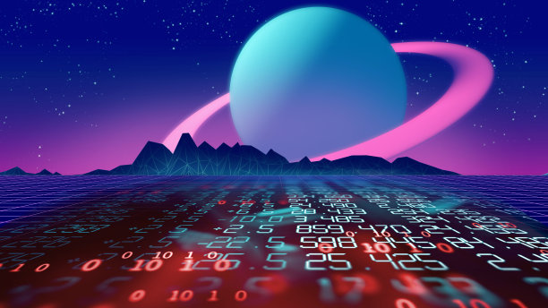 复古的未来主义背景80年代风格3d插图。图片下载