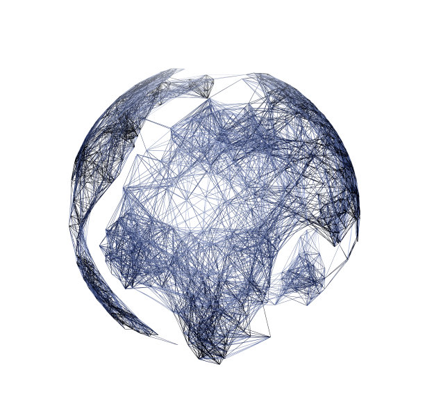 地线模型，3D渲染，pleksus，技术，在白色背景上隔离图片下载