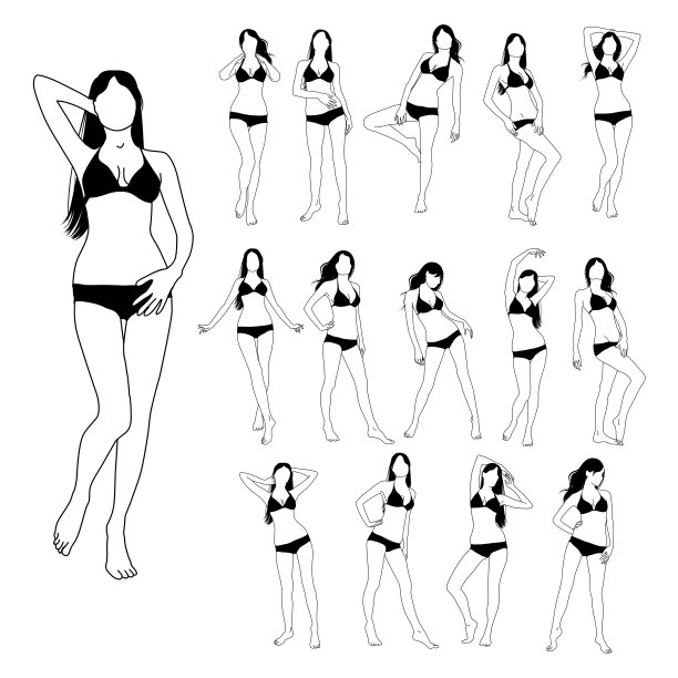 一群朋友的剪影图片下载