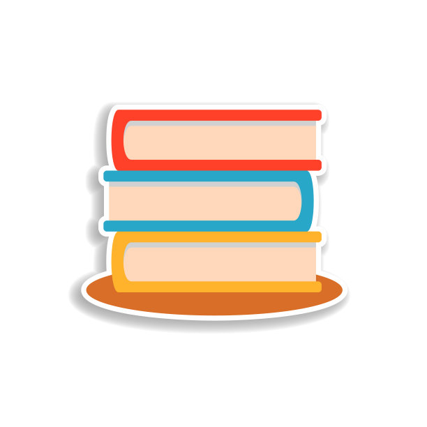 书籍平贴图标。书的颜色图标元素。简单的图标为网站，网页设计，移动应用程序，信息图形图片下载