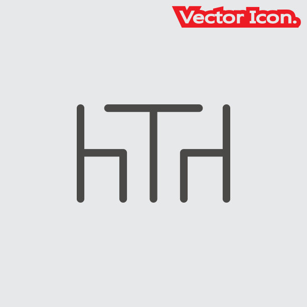 桌子和椅子图标孤立的标志符号和平面风格的应用程序，网页和数字设计。图片下载