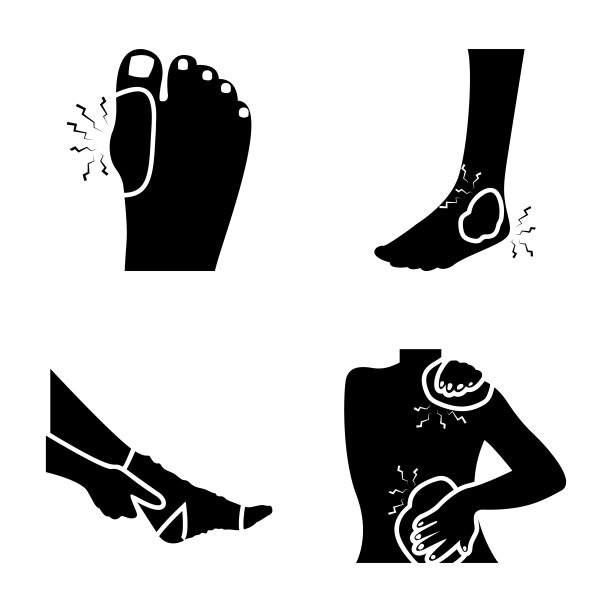 人体身体伤害字形图标包图片下载