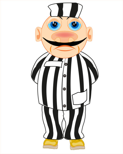 白色背景下的囚犯被隔离了图片下载