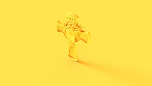 黄色耶稣十字架图片下载