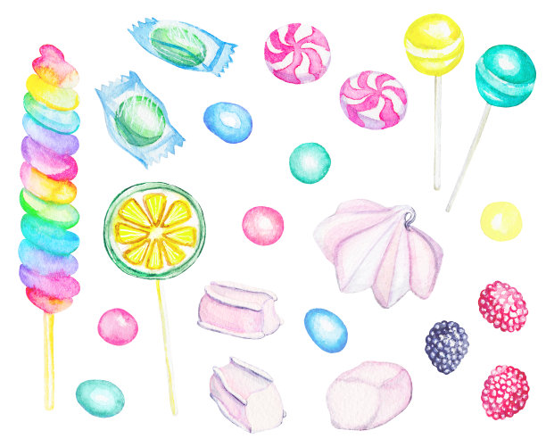 水彩糖果套装图片下载