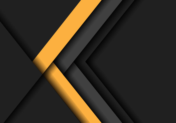 抽象的黄色灰色箭头方向上的黑暗与空白空间设计现代未来主义背景矢量插图。图片下载
