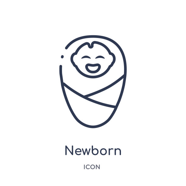 线性新生儿图标从儿童和婴儿轮廓集合。细线新生儿图标孤立在白色背景。新生潮流插画图片下载