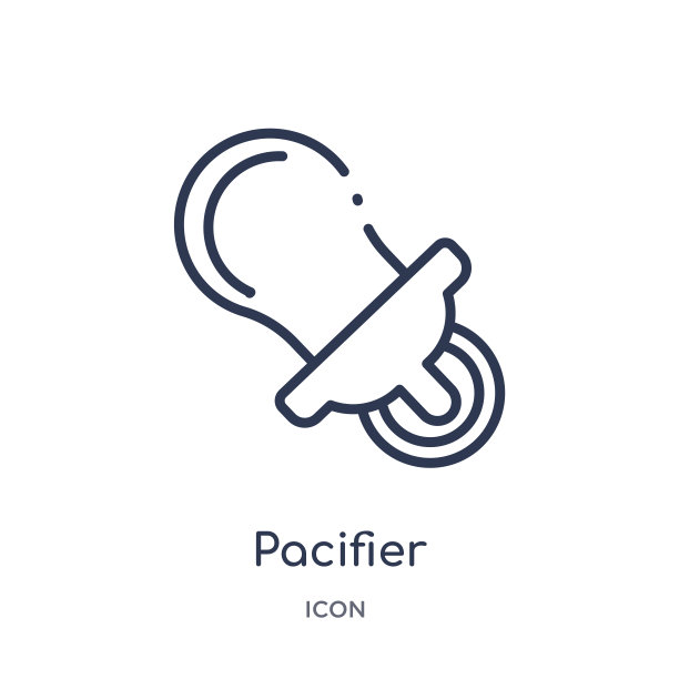 线性安抚奶嘴图标从孩子和婴儿轮廓收集。细线奶嘴图标孤立在白色背景。奶嘴潮流插画图片下载