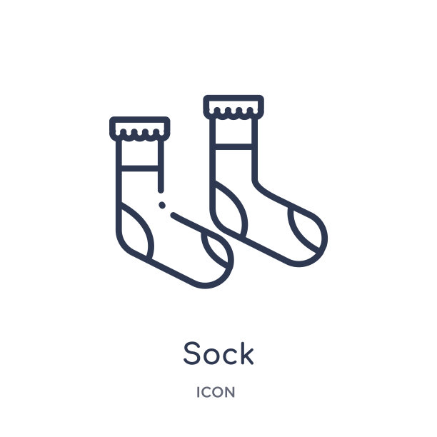 线性袜子图标从儿童和婴儿轮廓系列。细线袜子图标孤立在白色的背景。袜子时尚插图图片下载