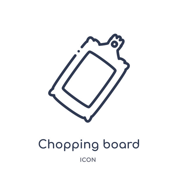 线性砧板图标从厨房大纲收集。细线切菜板图标孤立的白色背景。切菜板时尚插画图片下载