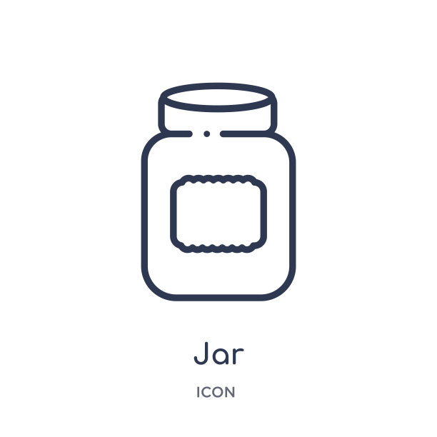 线性罐图标从厨房轮廓收集。细线罐图标隔离在白色的背景。jar时尚插图图片下载