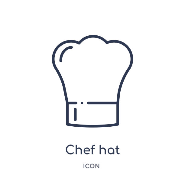 线性厨师帽图标从厨房轮廓集合。细线厨师帽图标孤立在白色的背景。厨师帽时尚插画图片下载