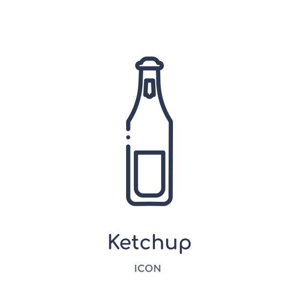 线性番茄酱图标从厨房轮廓集合。细线番茄酱图标孤立在白色背景。番茄酱潮流插画图片下载