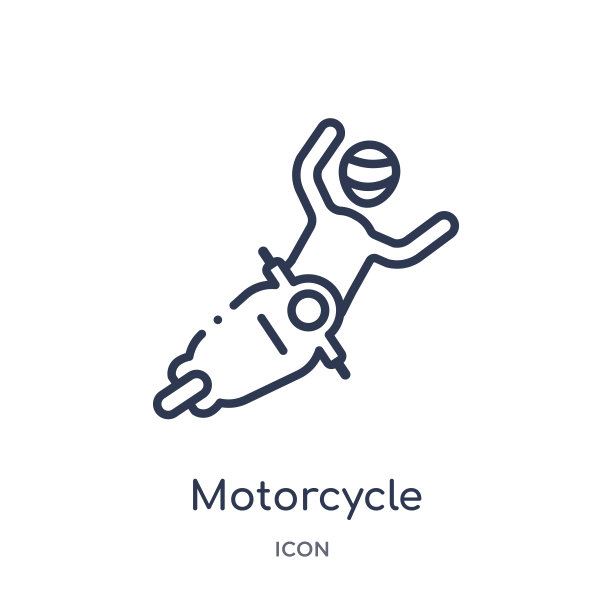线性摩托车事故图标从保险大纲收集。细线摩托车事故图标孤立在白色背景。摩托车事故潮流插画图片下载