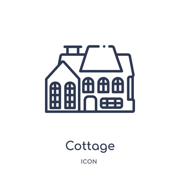 线性村舍图标从奢侈品轮廓系列。细线村舍图标孤立的白色背景。小屋时尚插图图片下载
