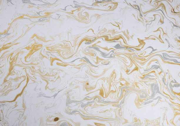 大理石，墨水，纸的纹理，白色，银色，金色图片下载
