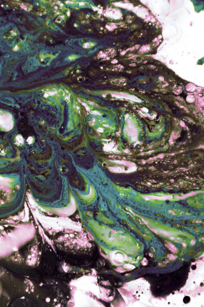 旗帜与多色墨水飞溅图片下载