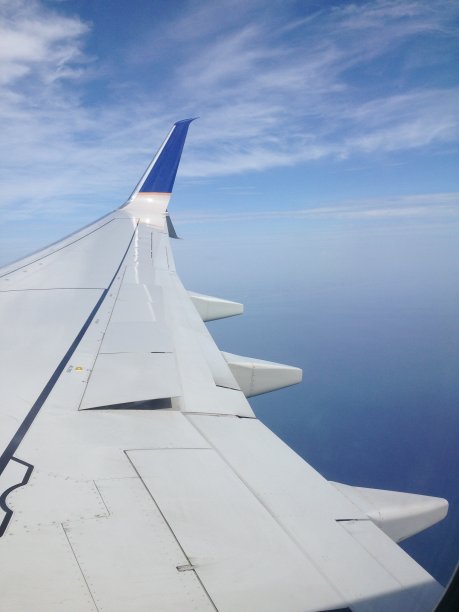 空中飞机机翼图片下载