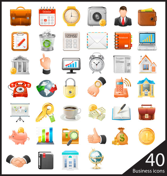 商业图标大设置插图图片下载