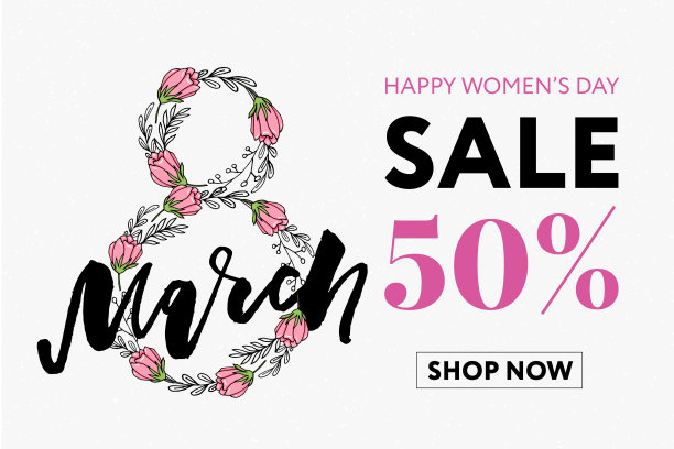 花卉美丽的花卉矢量艺术水彩画销售横幅风格为3月8日，母亲节妇女节图片下载