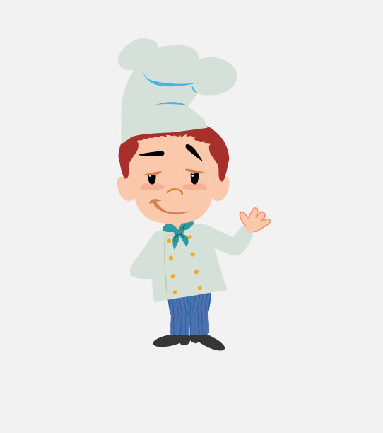 厨师用梦幻般的表情挥手。图片下载