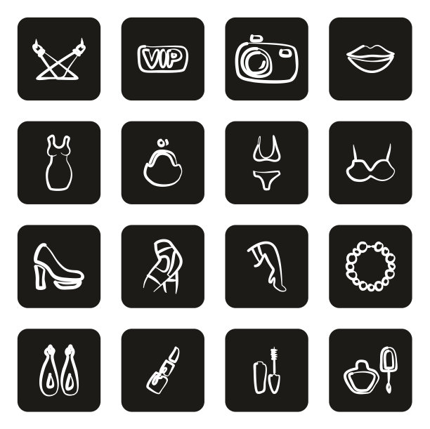 时装秀图标徒手白上黑图片下载