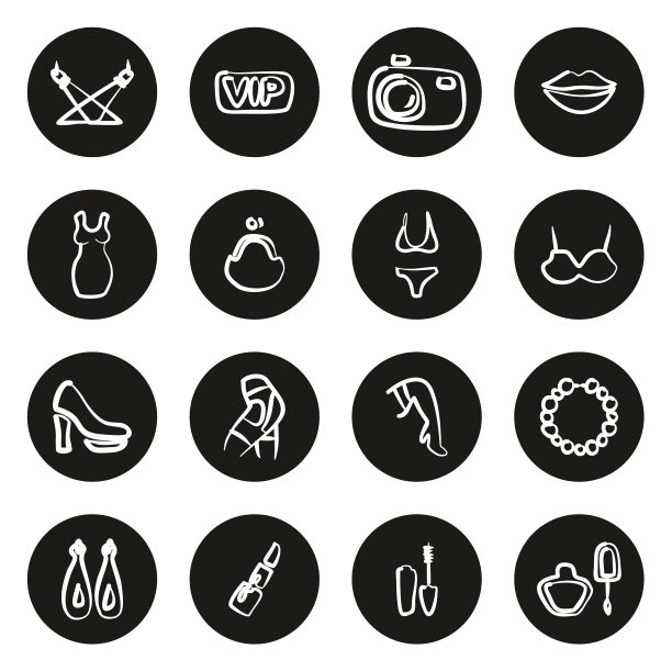 时装秀图标徒手白在黑圈图片下载