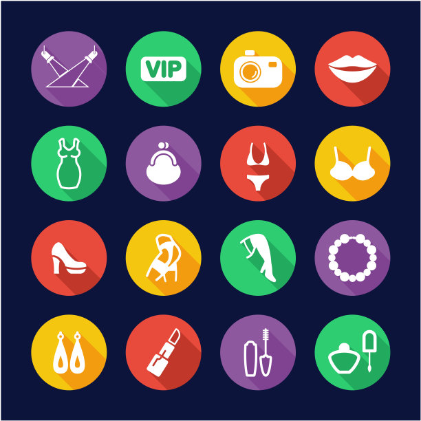 时装秀图标平面设计圈图片下载