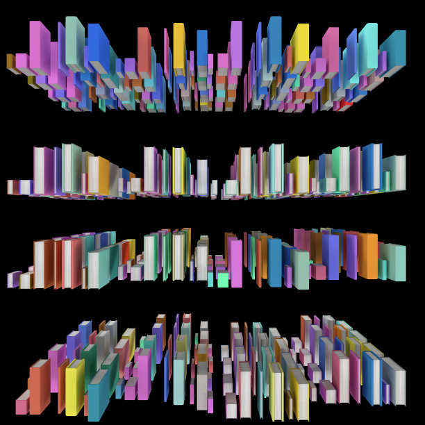很多书，3D渲染图片下载